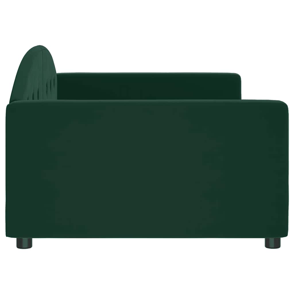 Sofá-cama 100x200 cm veludo verde-escuro