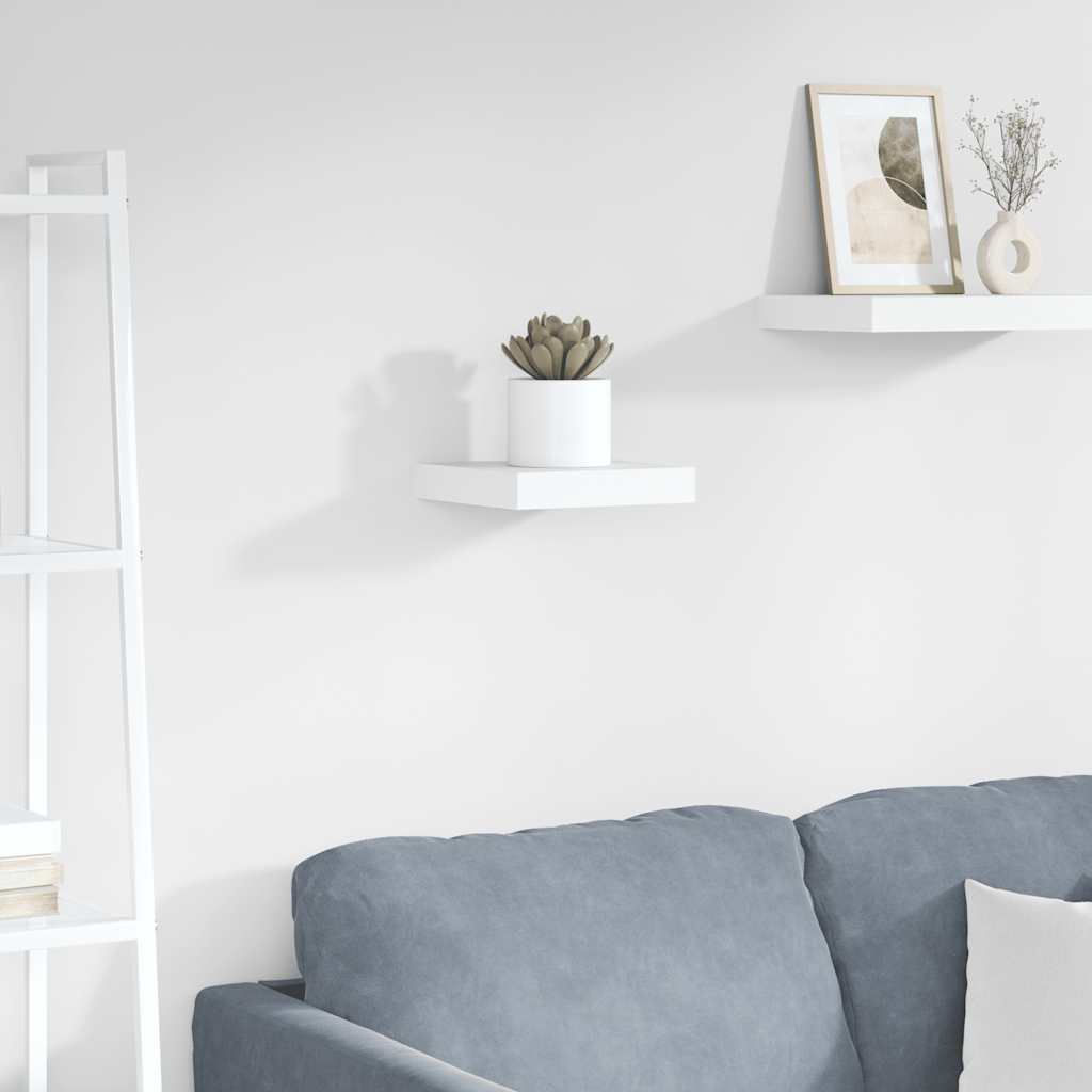 Prateleira parede suspensa 23x23,5x3,8 cm MDF branco brilhante