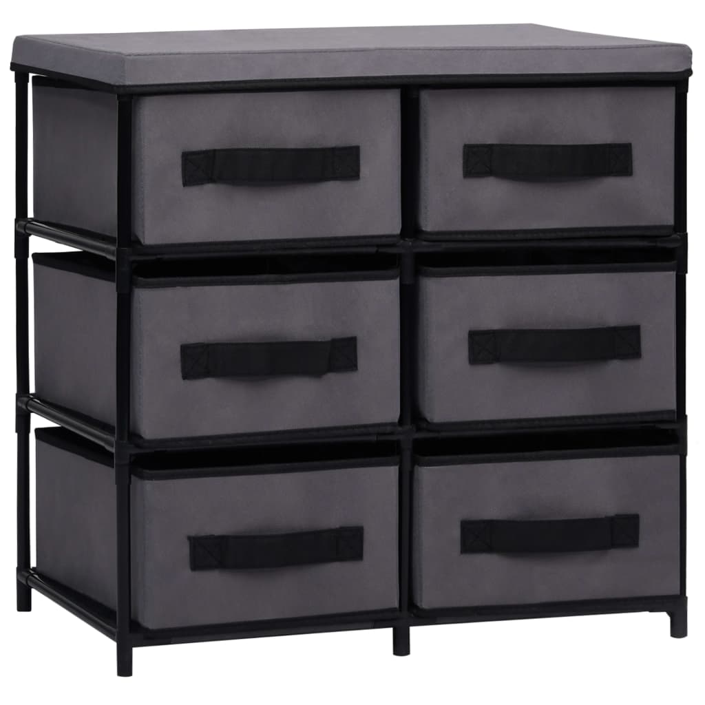 Armário de arrumação com 6 gavetas 55x29x55 cm aço cinzento