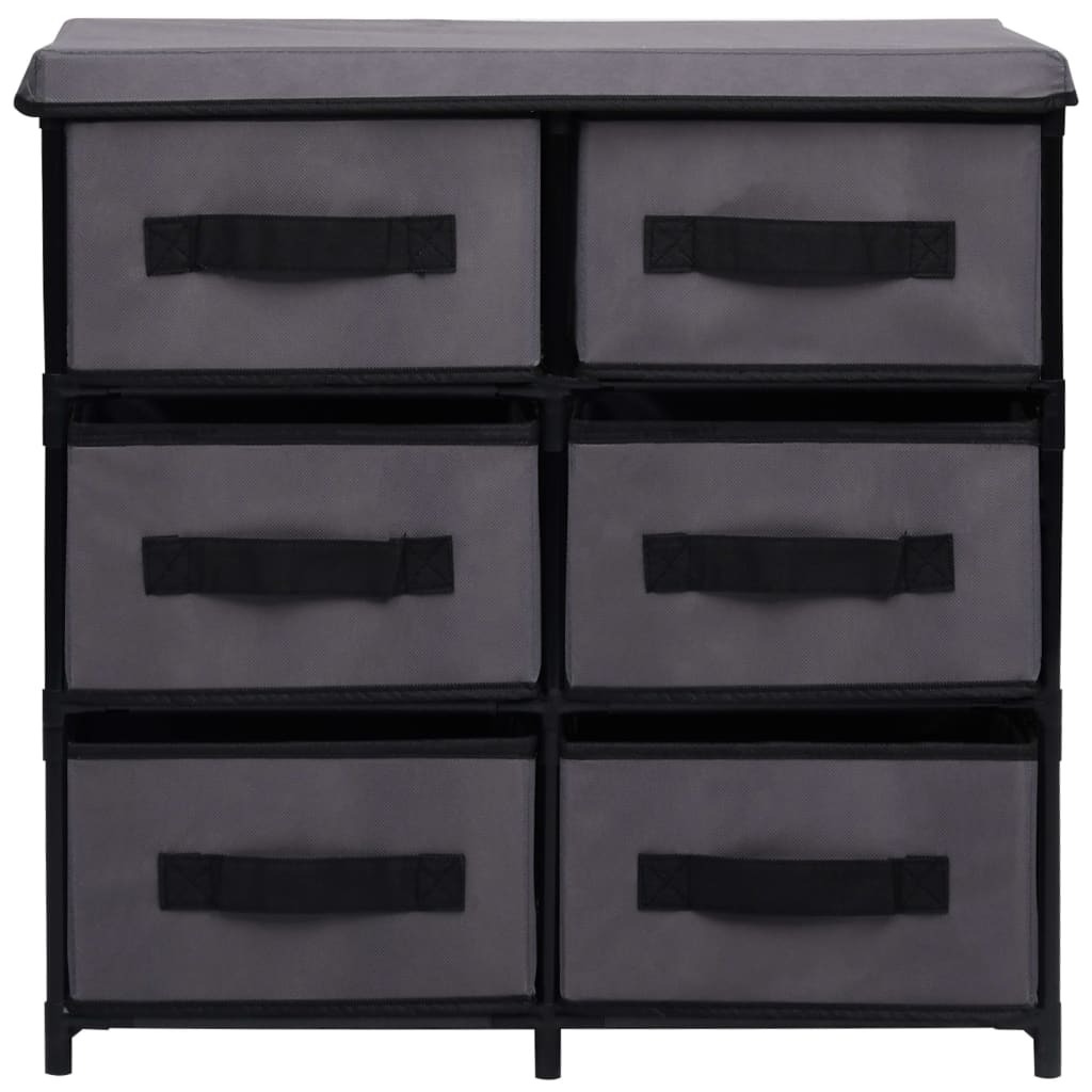 Armário de arrumação com 6 gavetas 55x29x55 cm aço cinzento