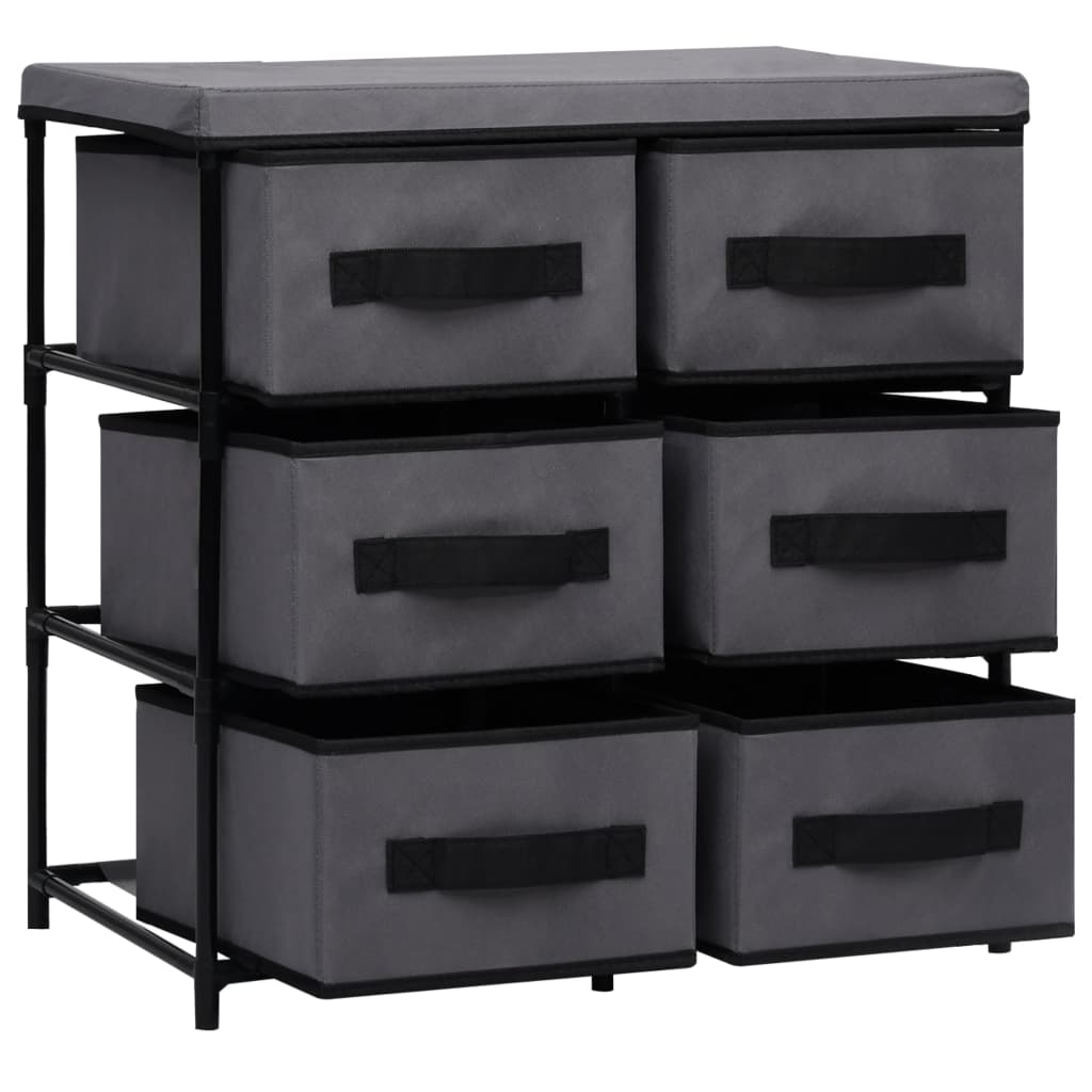 Armário de arrumação com 6 gavetas 55x29x55 cm aço cinzento