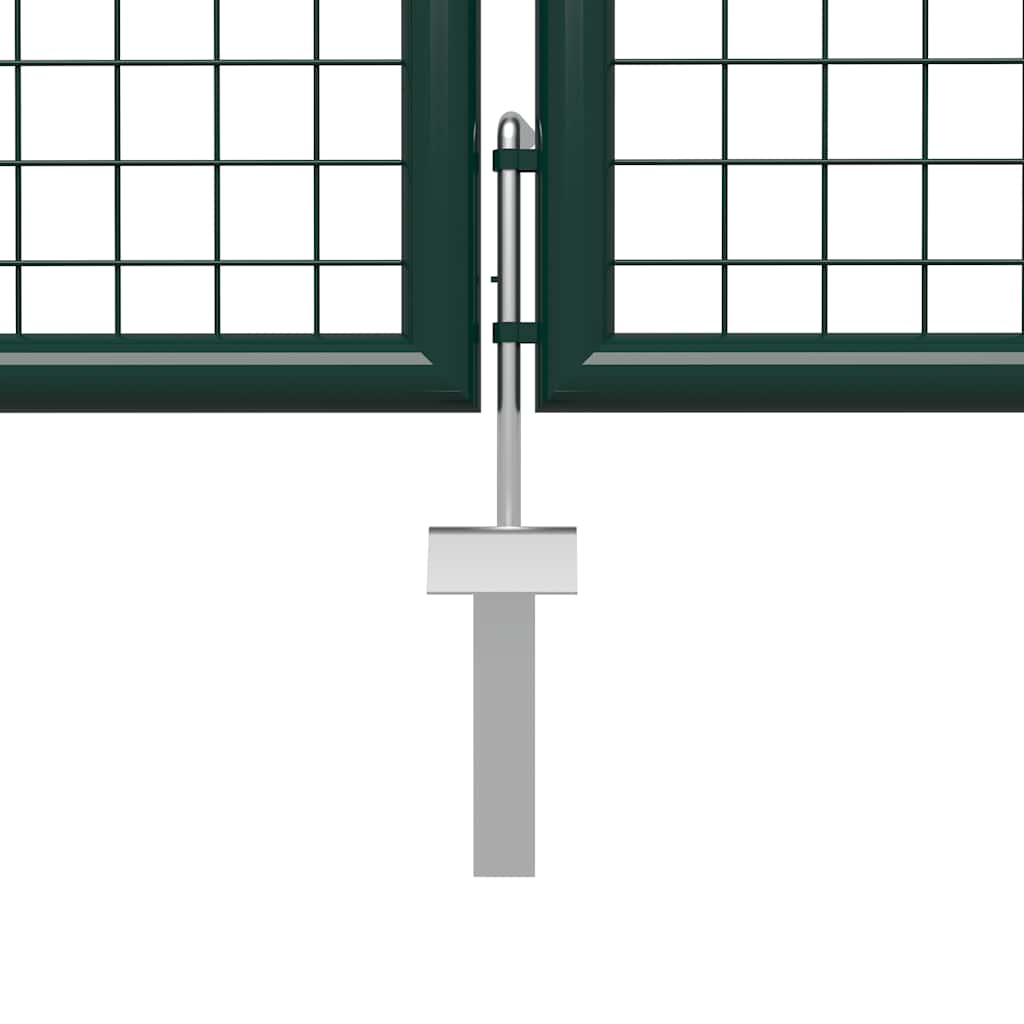 Portão de jardim em aço 400x150 cm verde