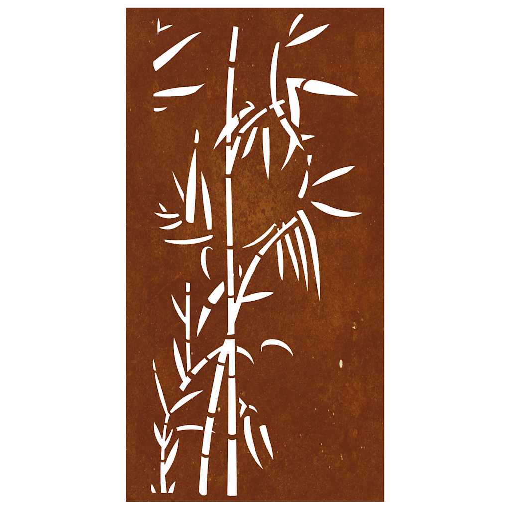 Decoração p/ muro de jardim 105x55 cm aço corten design bambu