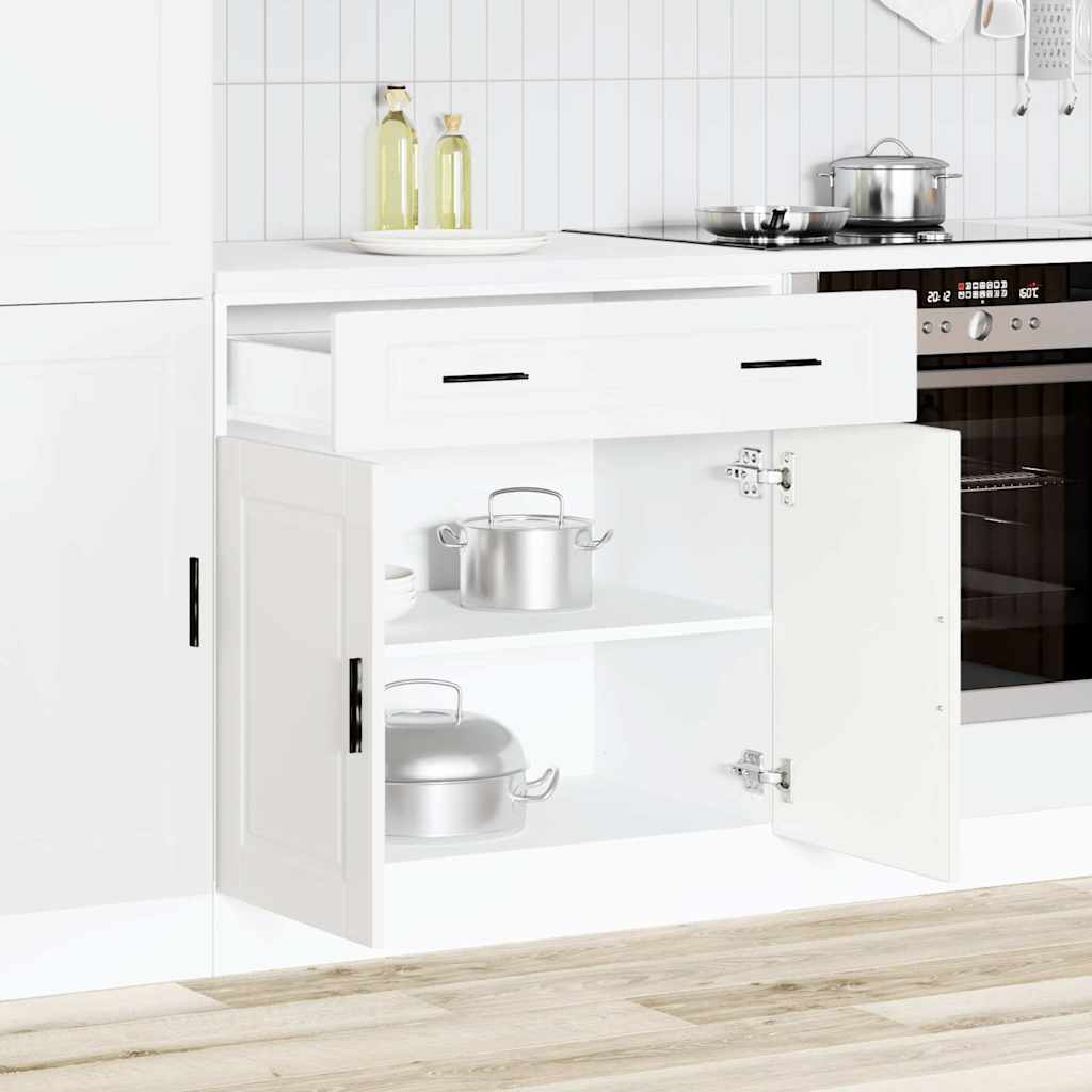 Armário base de cozinha porto derivados de madeira branco