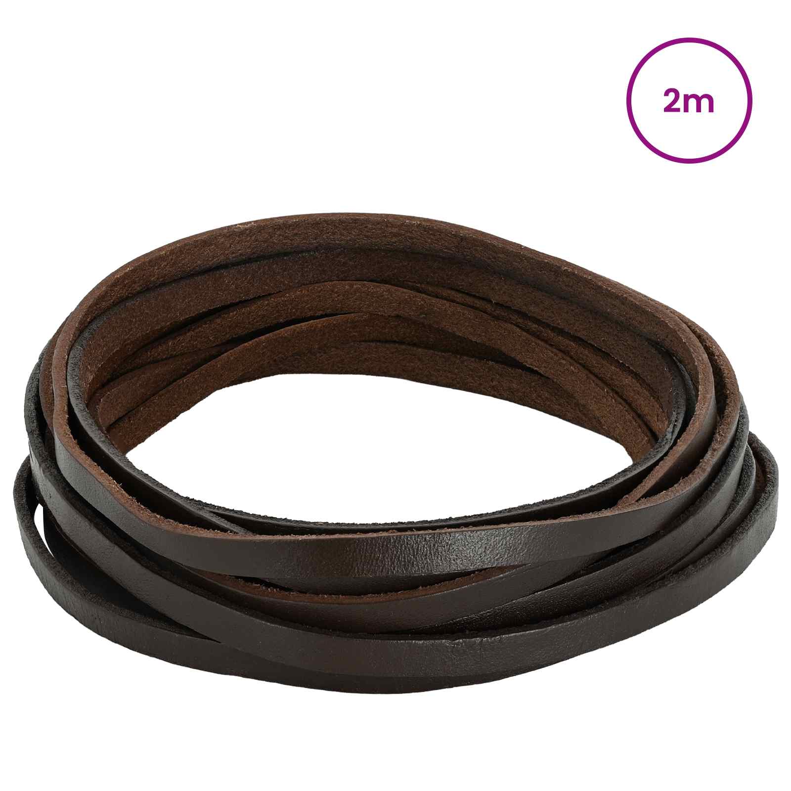 Pulseira de couro marrom escuro 200 x 0,5 cm couro