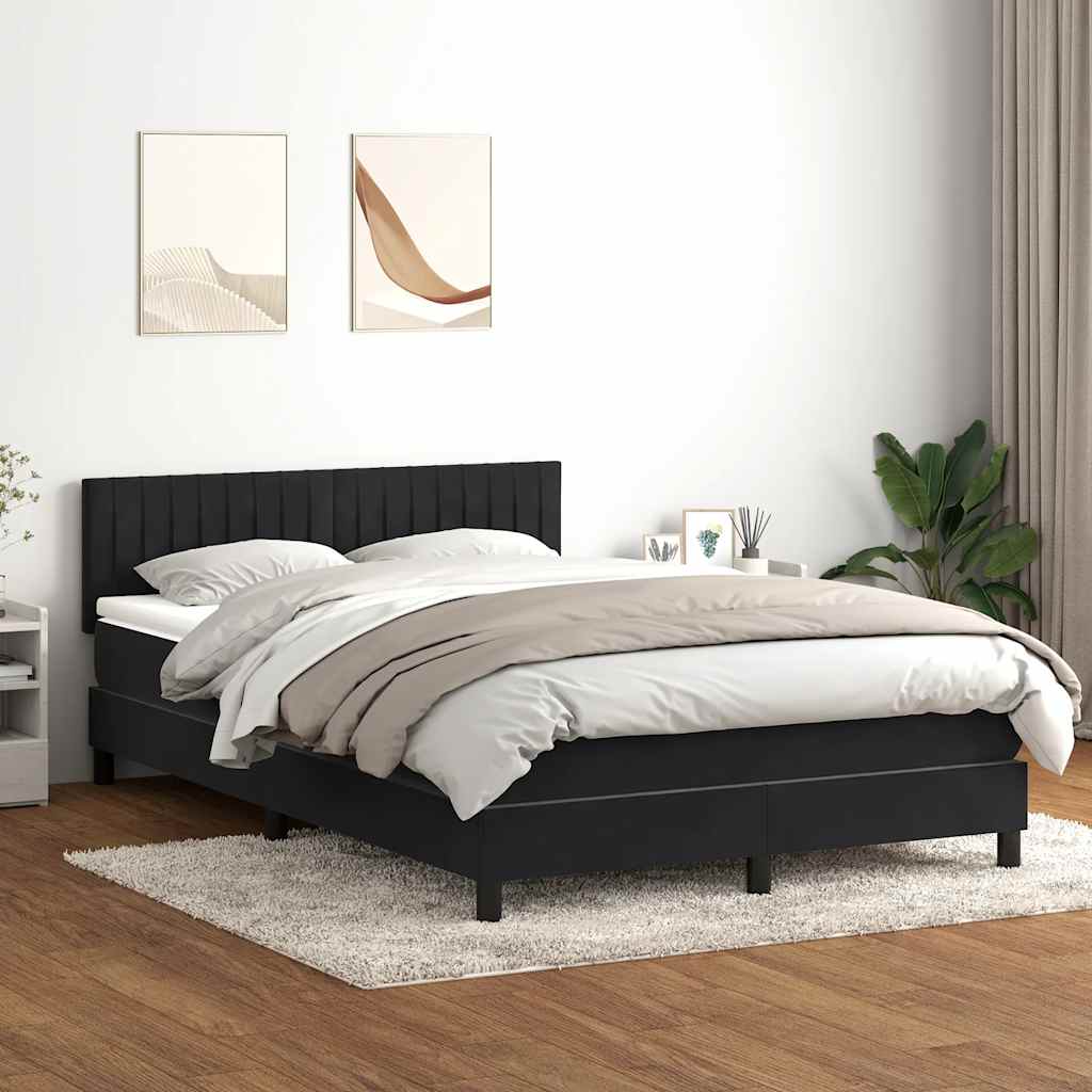 Cama com molas/colchão 160x210 cm veludo preto