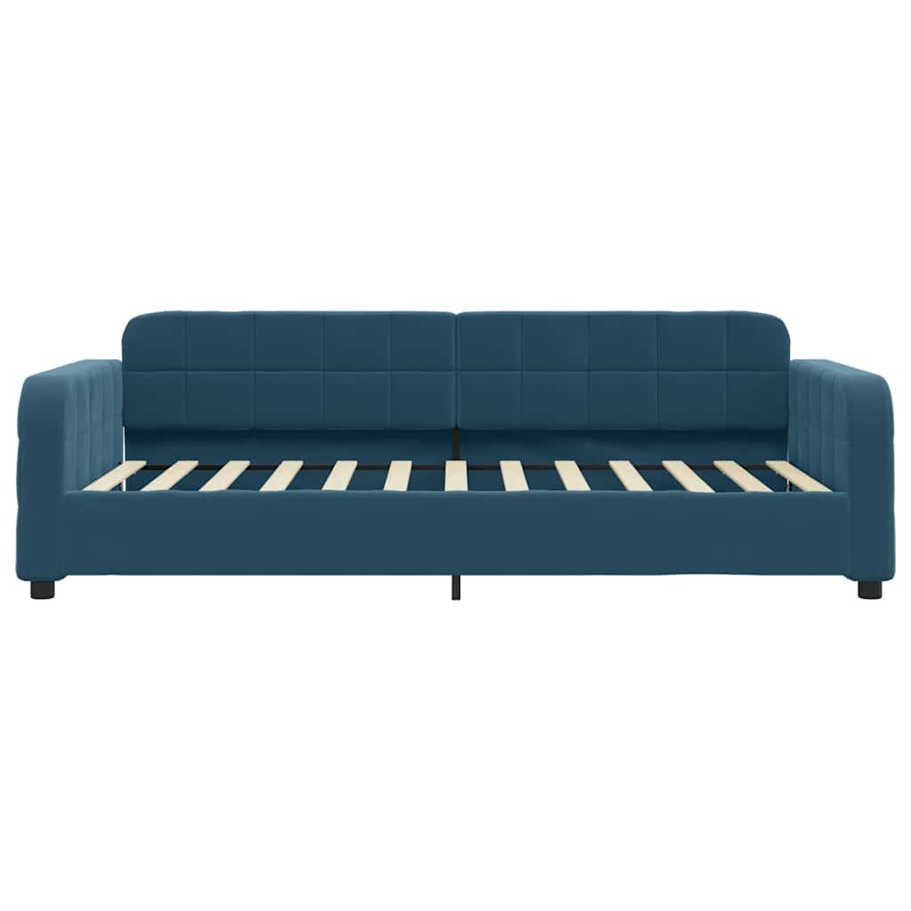 Sofá-cama com colchão 100x200 cm veludo azul