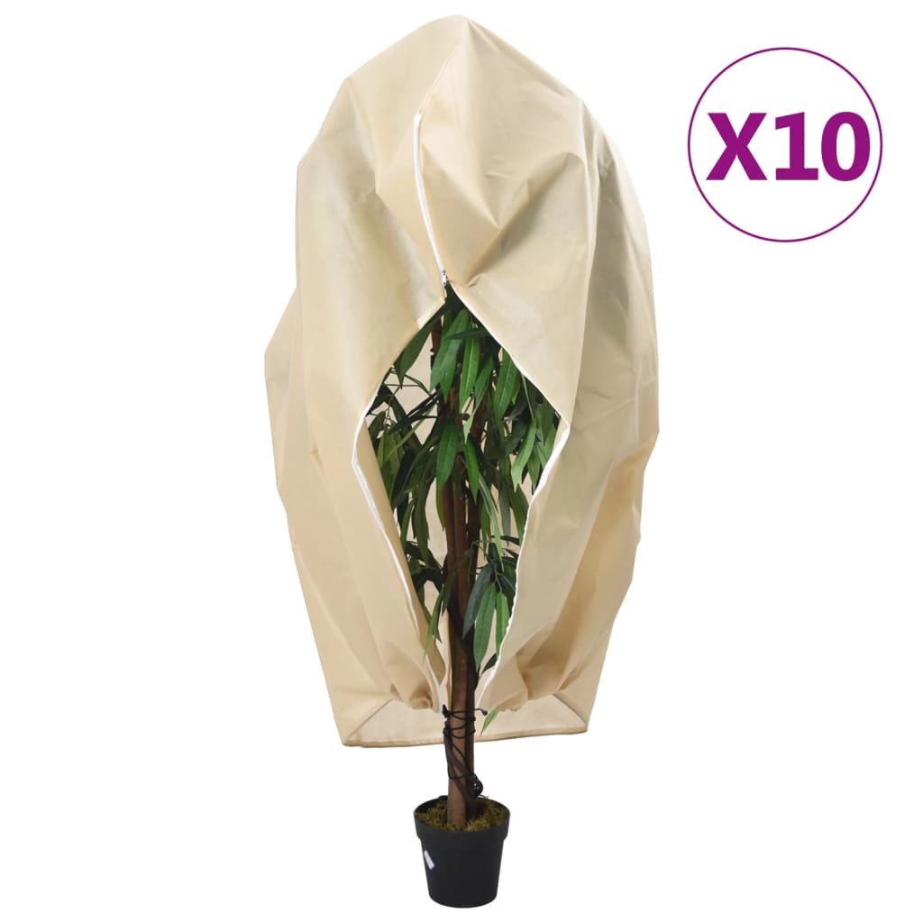 Coberturas para plantas com fecho 10 pcs 70 g/m² 1,55x1,55 m