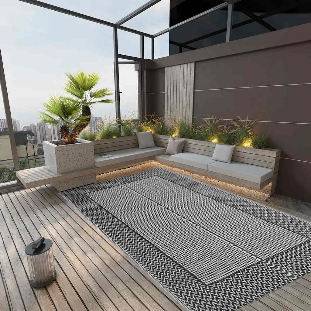 Tapete de exterior 160x230 cm arakil PP cinzento