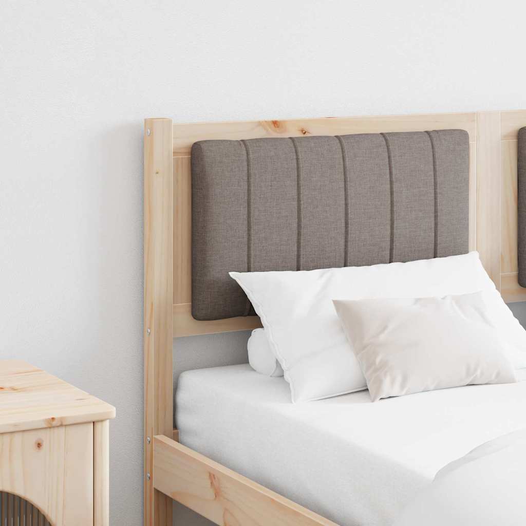 Cabeceira estofada castanho 140 cm madeira de pinheiro sólida
