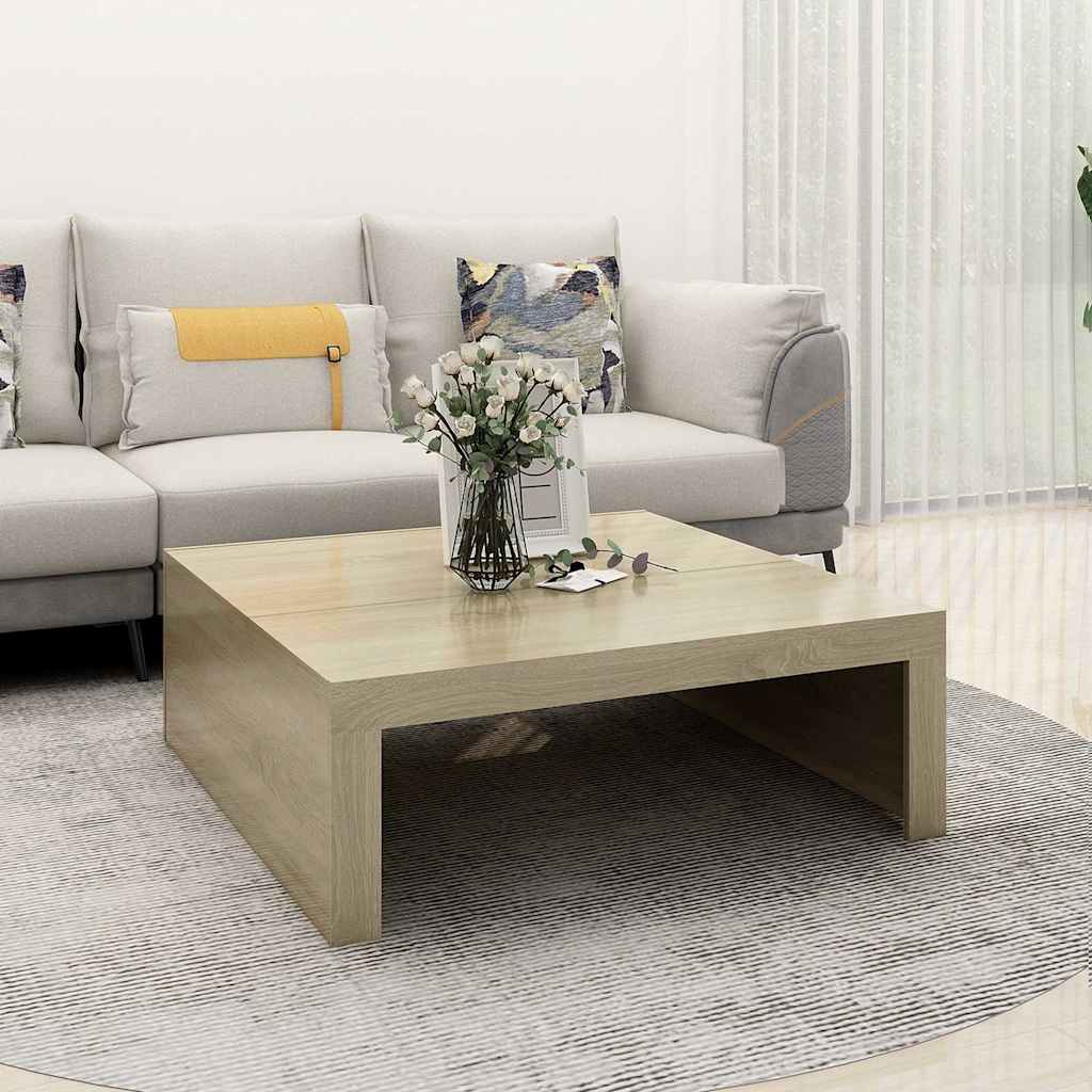 Mesa de centro 100x100x35 cm derivados madeira carvalho sonoma