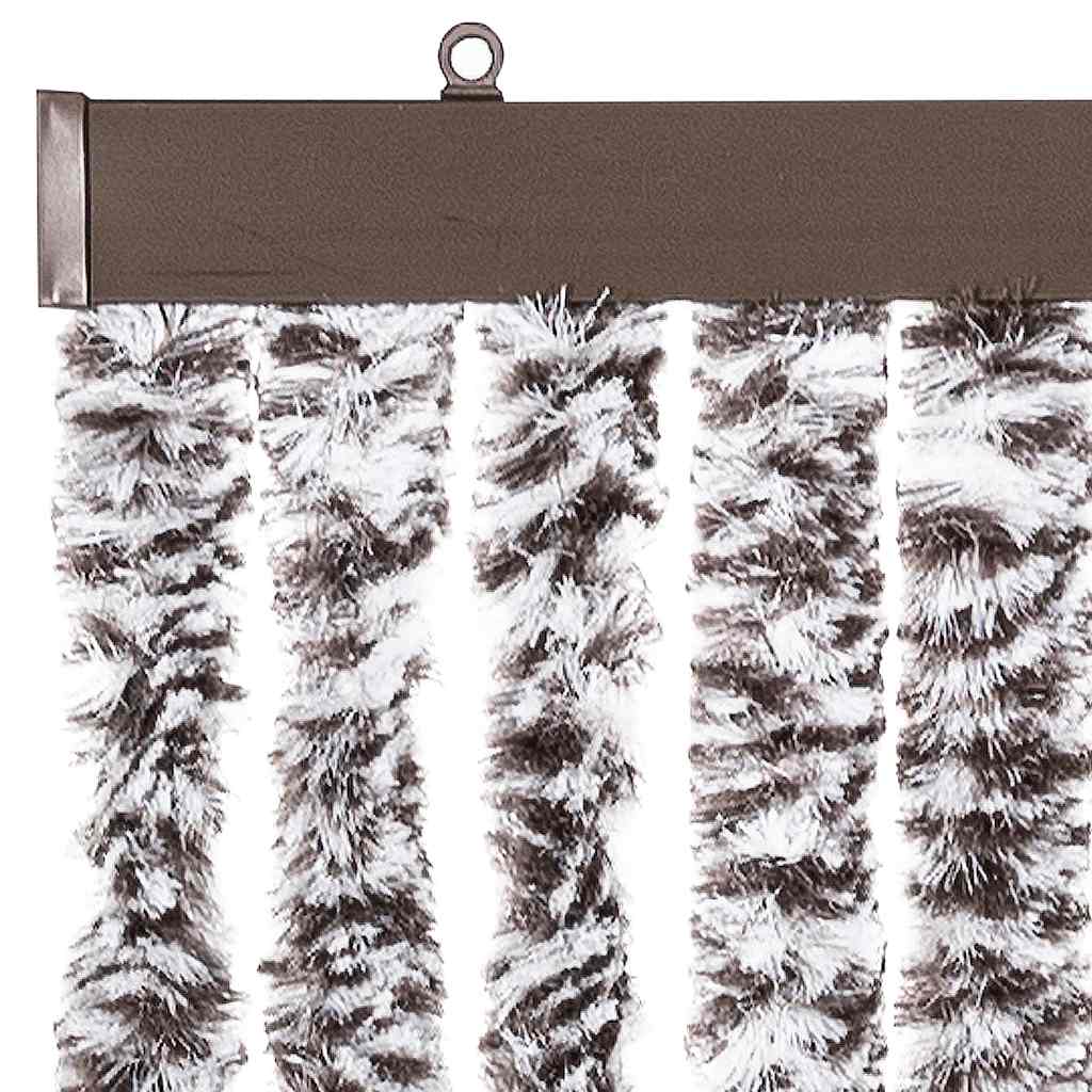 Cortina anti-insetos 56x200 cm chenille castanho e bege