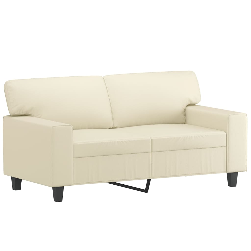 3 Pcs conjunto de sofás couro artificial cor creme