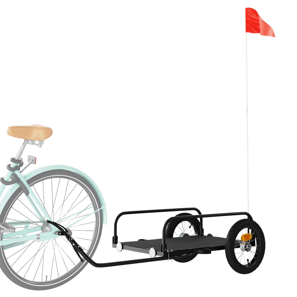 Reboque para bicicleta 122x53x31 cm ferro preto