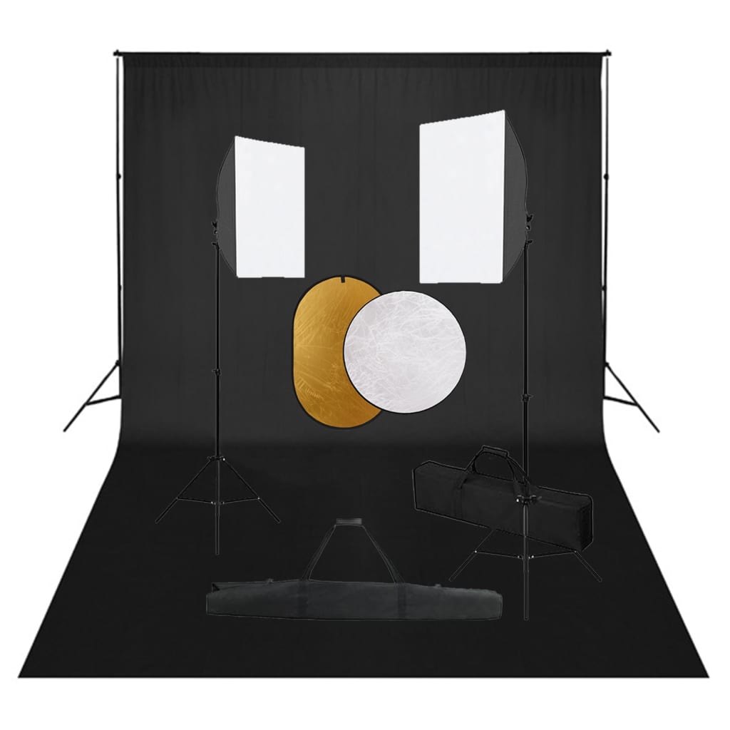 Kit estúdio fotográfico com softbox iluminação/fundo/refletor