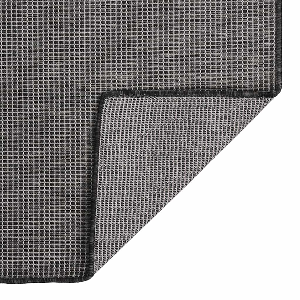 Tapete de tecido plano para exterior 80x250 cm cinzento