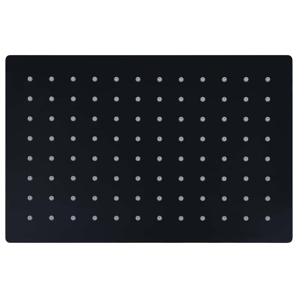 Cabeça de chuveiro retangular 30x20 cm aço inoxidável preto