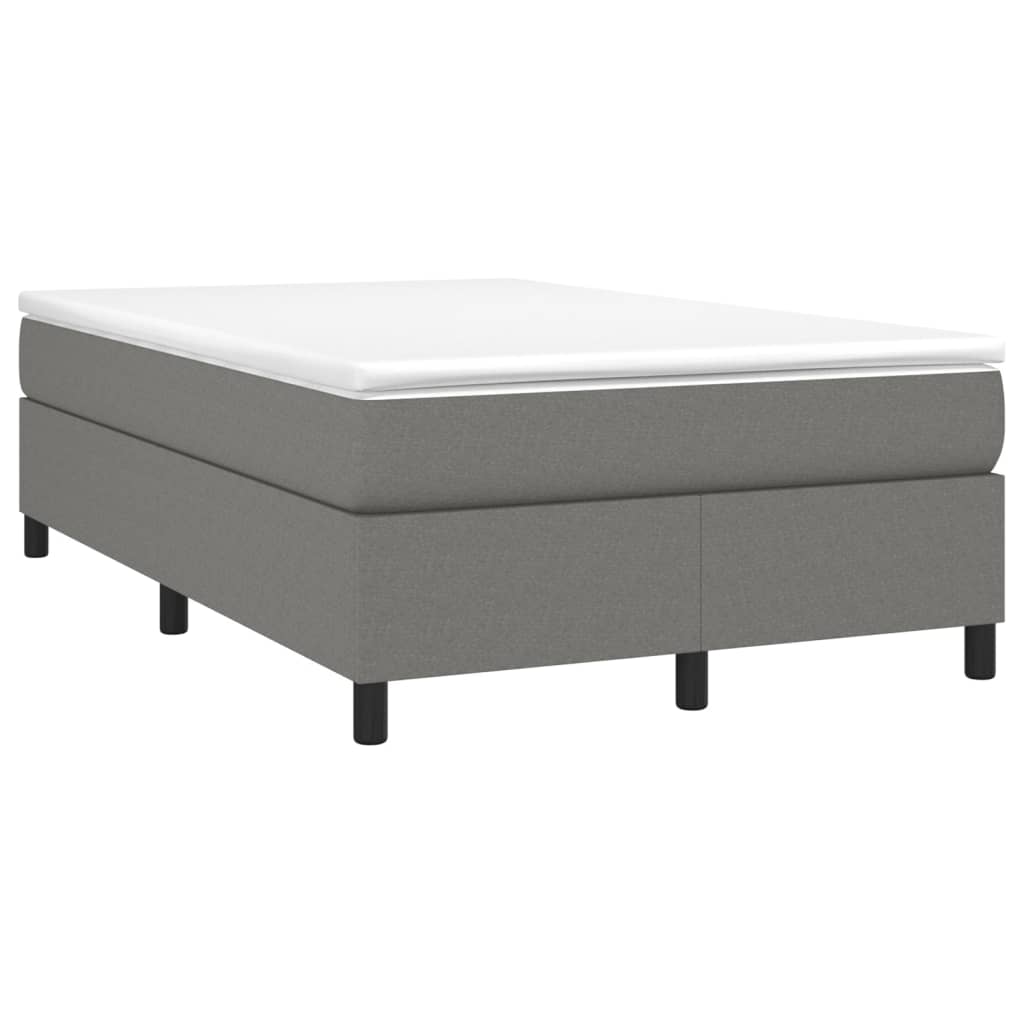 Cama com molas/colchão 120x200 cm tecido cinzento-escuro