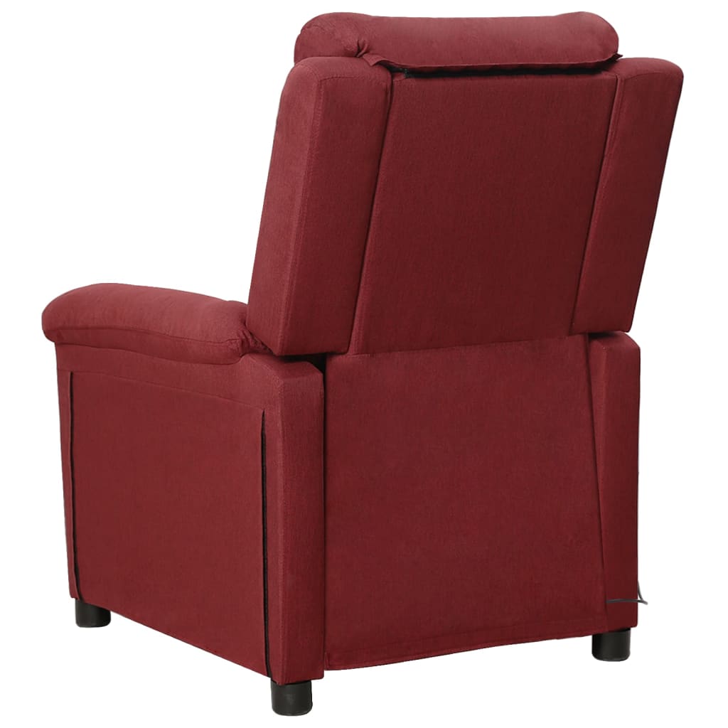 Poltrona de massagens elétrica reclinável tecido vermelho tinto