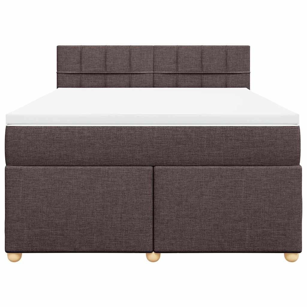 Cama com molas/colchão 140x190 cm tecido castanho-escuro