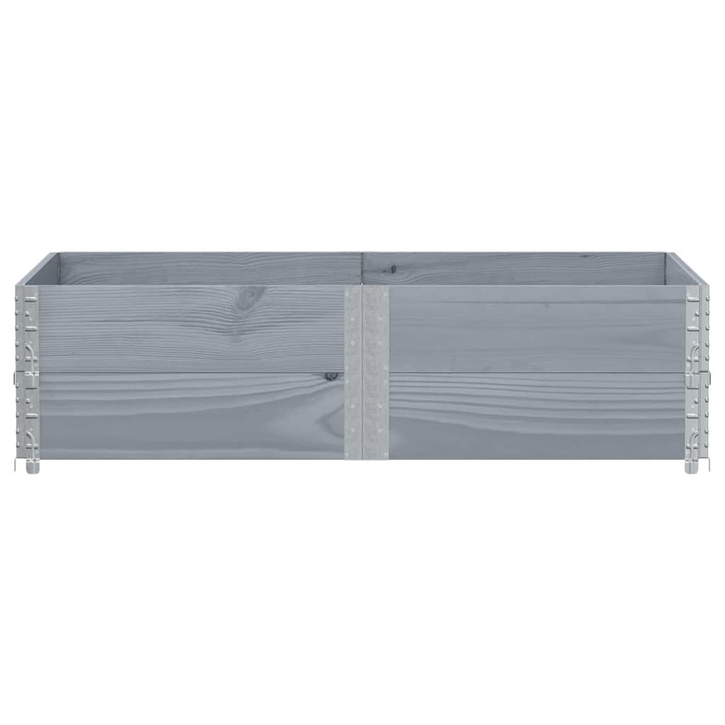 Colares p/ paletes 2 pcs 150x100 cm madeira pinho maciça cinza