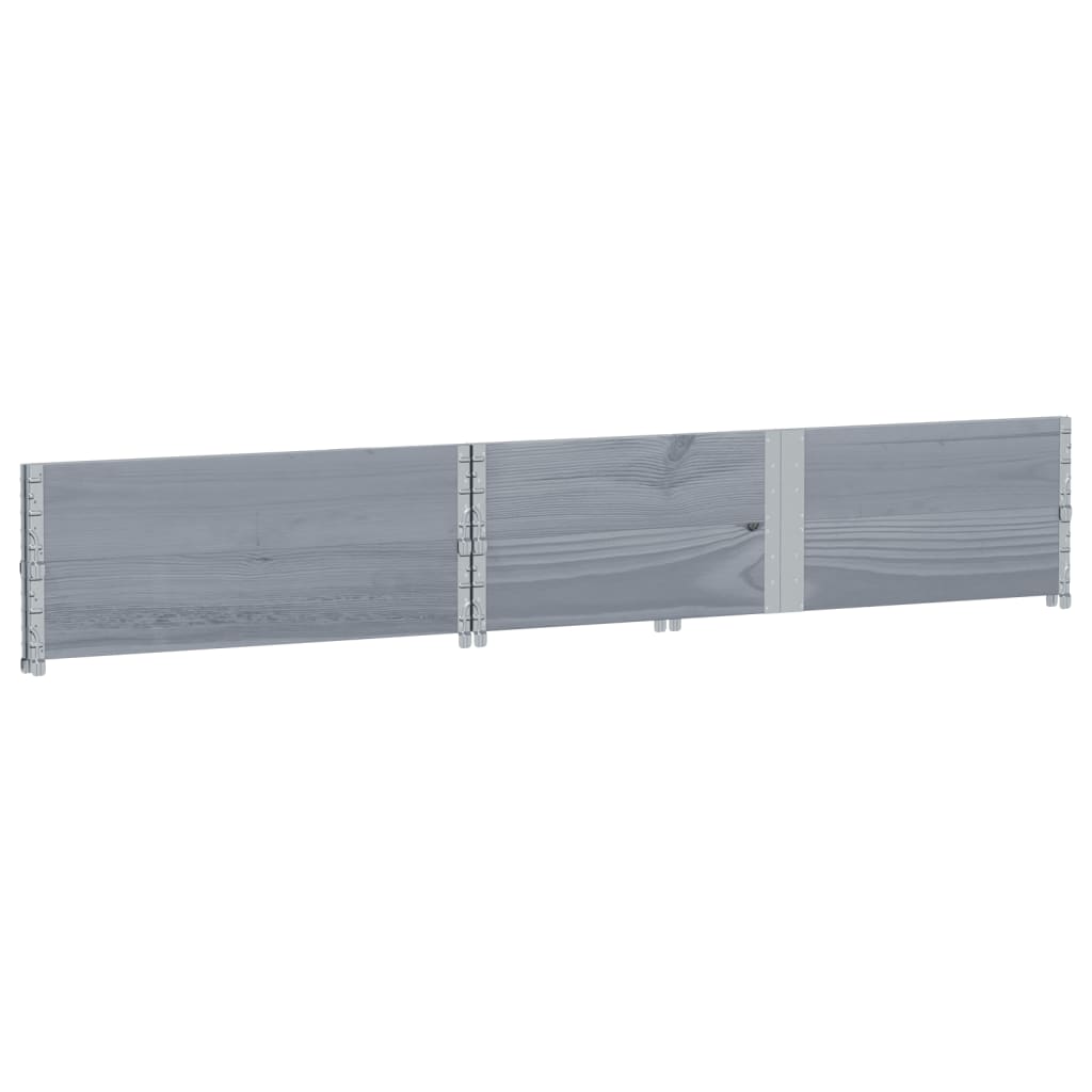 Colares p/ paletes 2 pcs 150x100 cm madeira pinho maciça cinza