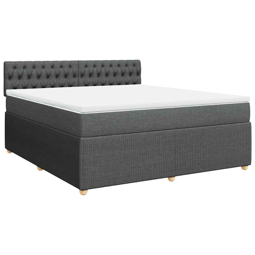 Cama com molas/colchão 180x200 cm tecido cinzento-escuro