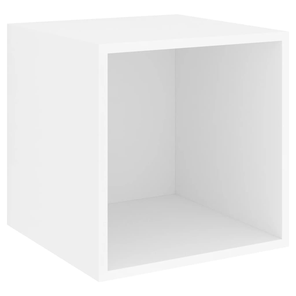 4 Pcs conjunto de móveis de TV contraplacado branco