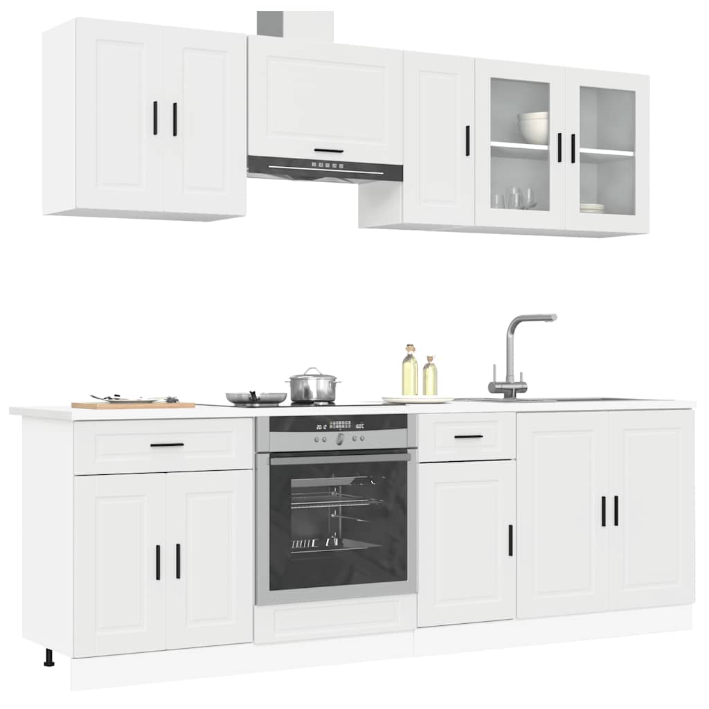 8 Peças armário de cozinha conjunto porto branco