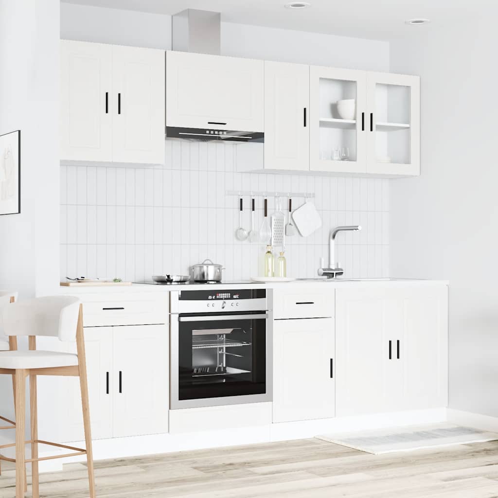 8 Peças armário de cozinha conjunto porto branco