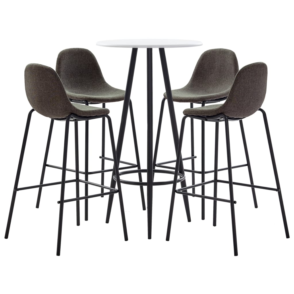 5 Pcs conjunto de bar tecido cinzento-escuro