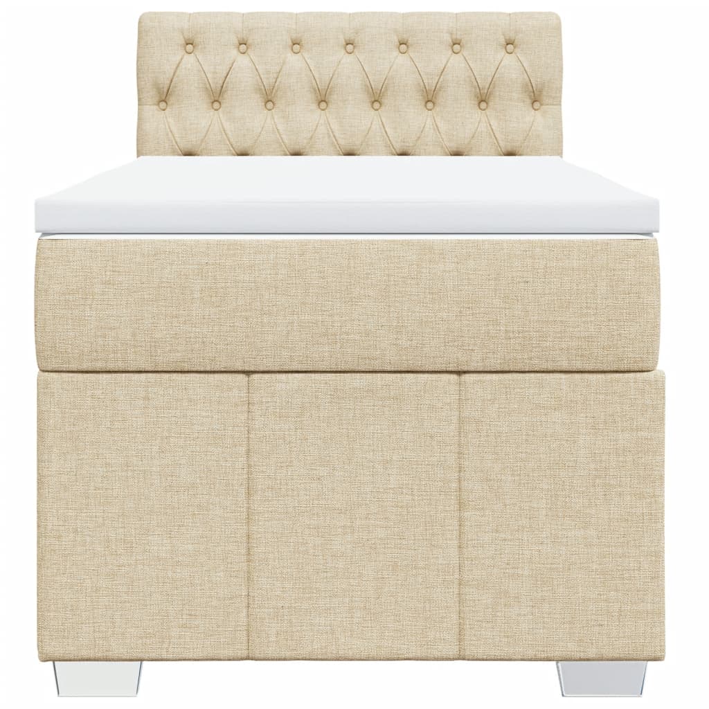 Cama com molas/colchão 100x200 cm tecido cor creme