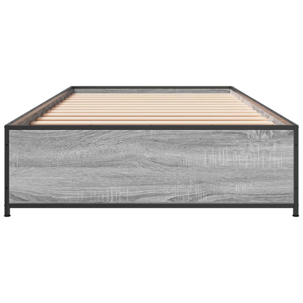 Estrutura cama 100x200 cm derivados madeira/metal cinza sonoma