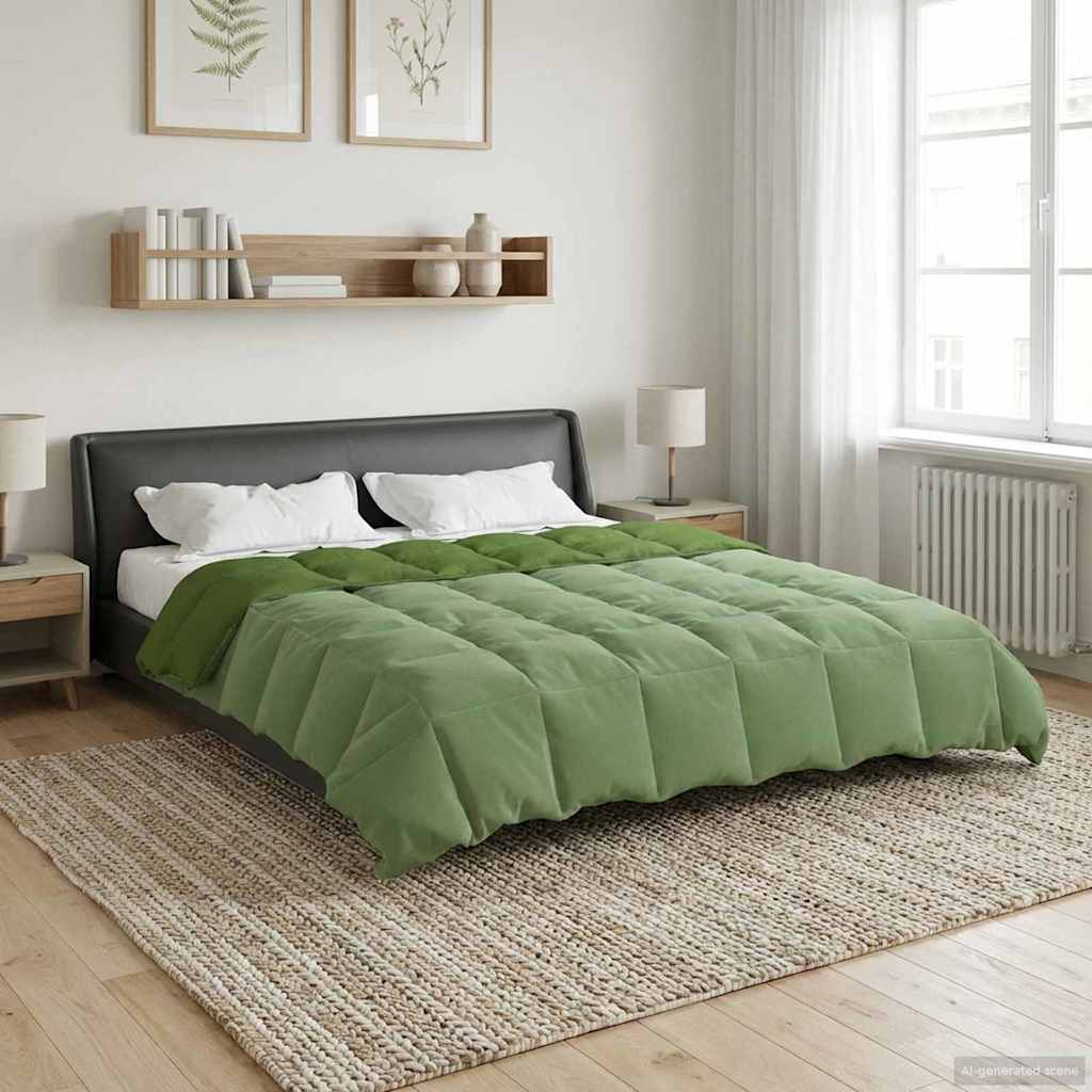 Duvet de ano inteiro colchonete verde 200 x 200 cm microfibra