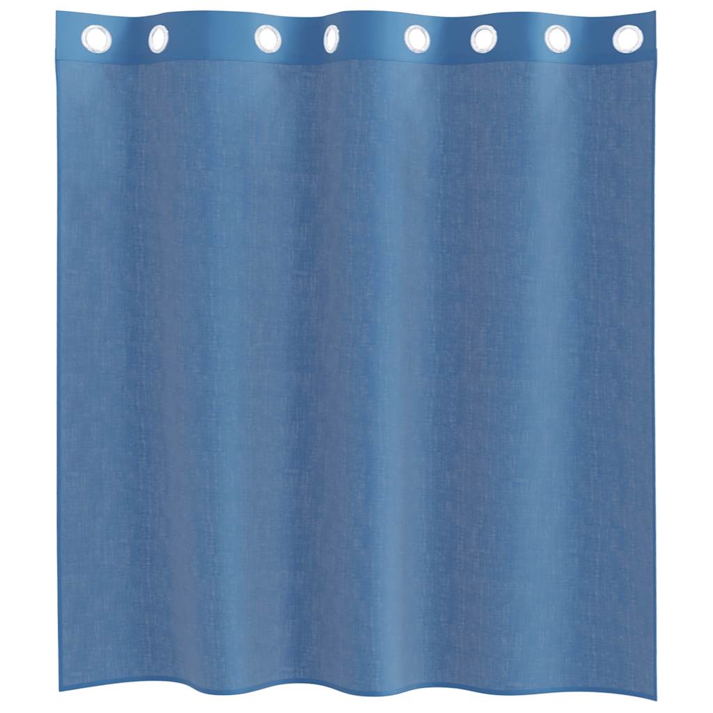 Cortinas de voile com ilhós 2 pcs azul real