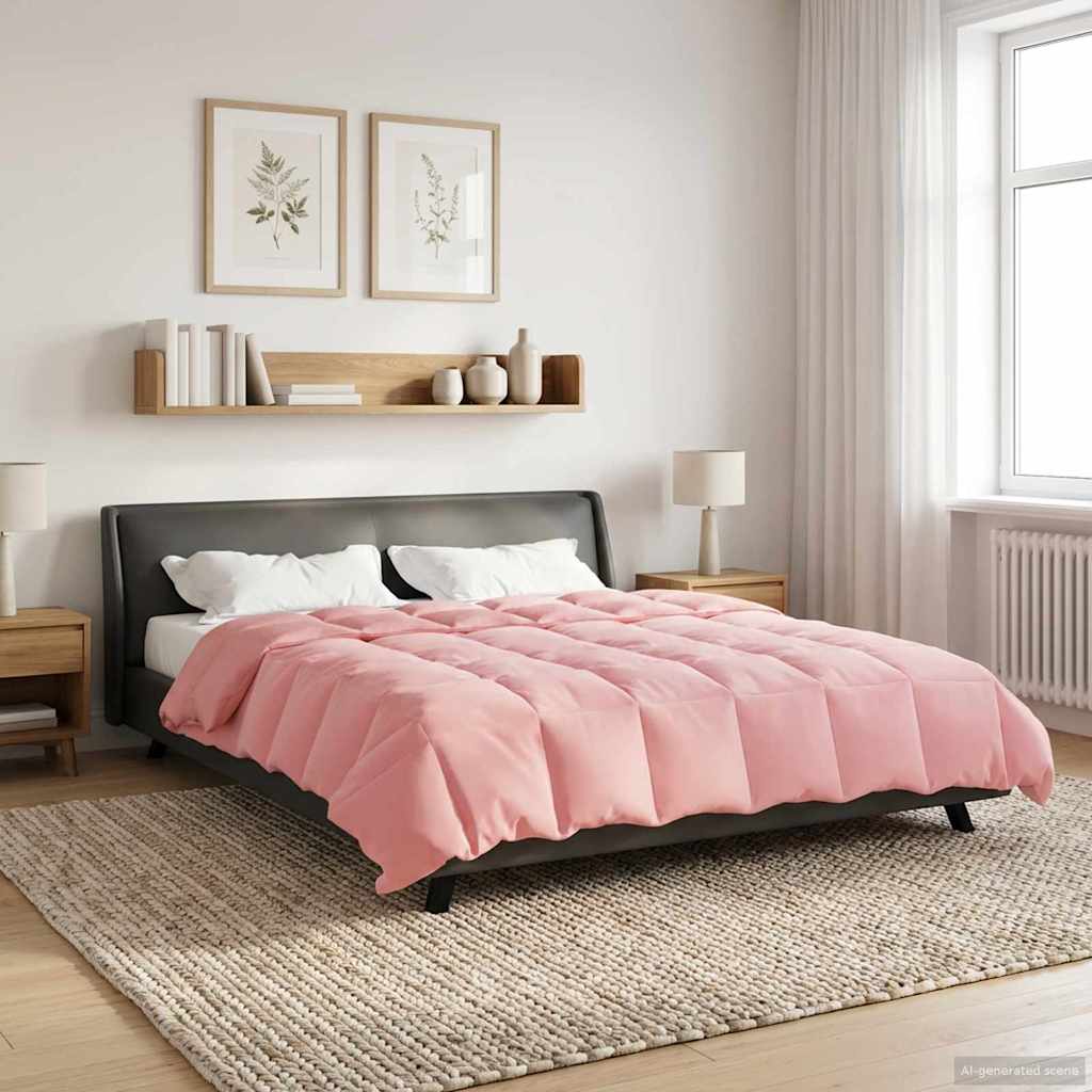 Duvet de ano inteiro colchonete rosa 220 x 260 cm microfibra