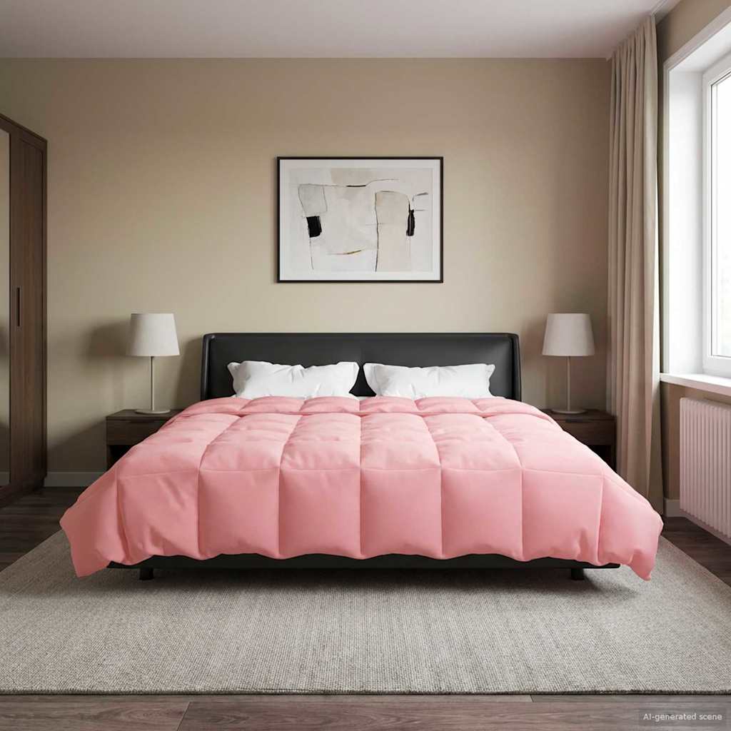 Duvet de ano inteiro colchonete rosa 220 x 260 cm microfibra