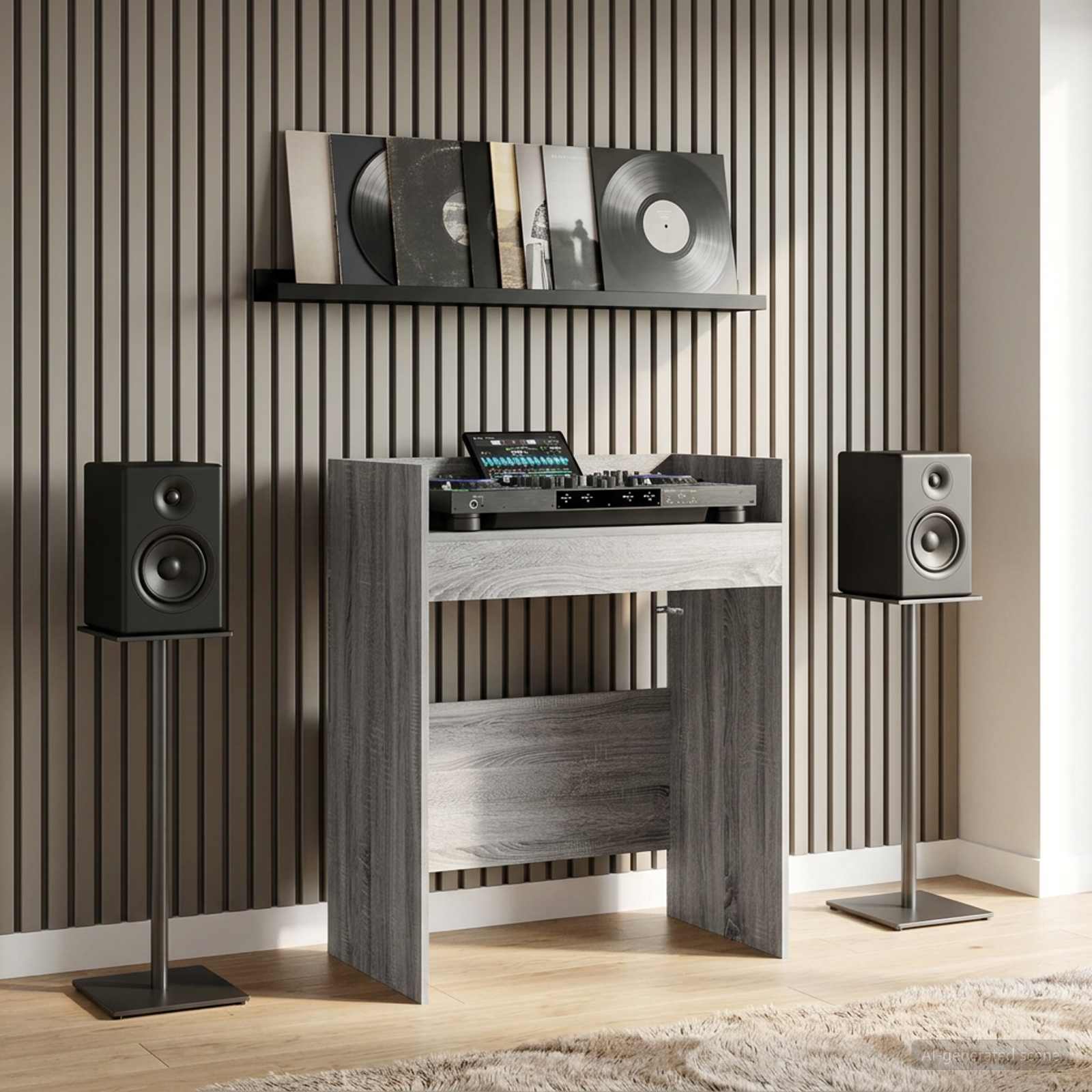 Mesa de dj sonoma cinzento 82 x 45 x 102 cm