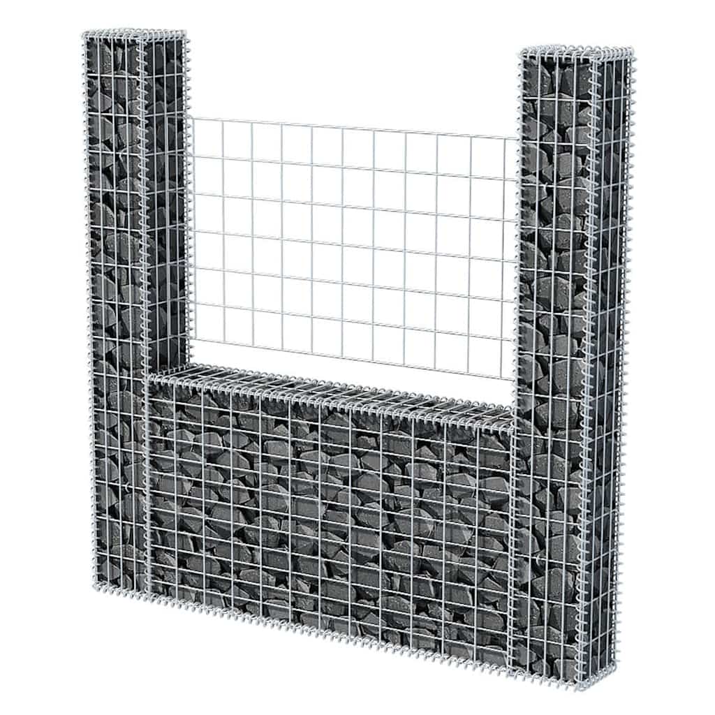Cesto gabião em forma de u aço galvanizado 160x20x150 cm
