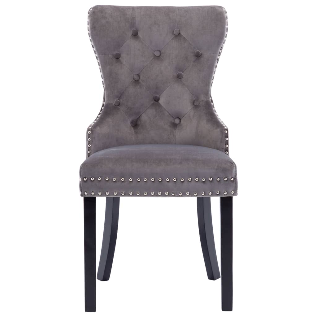 Cadeiras de jantar 2 pcs veludo cinzento