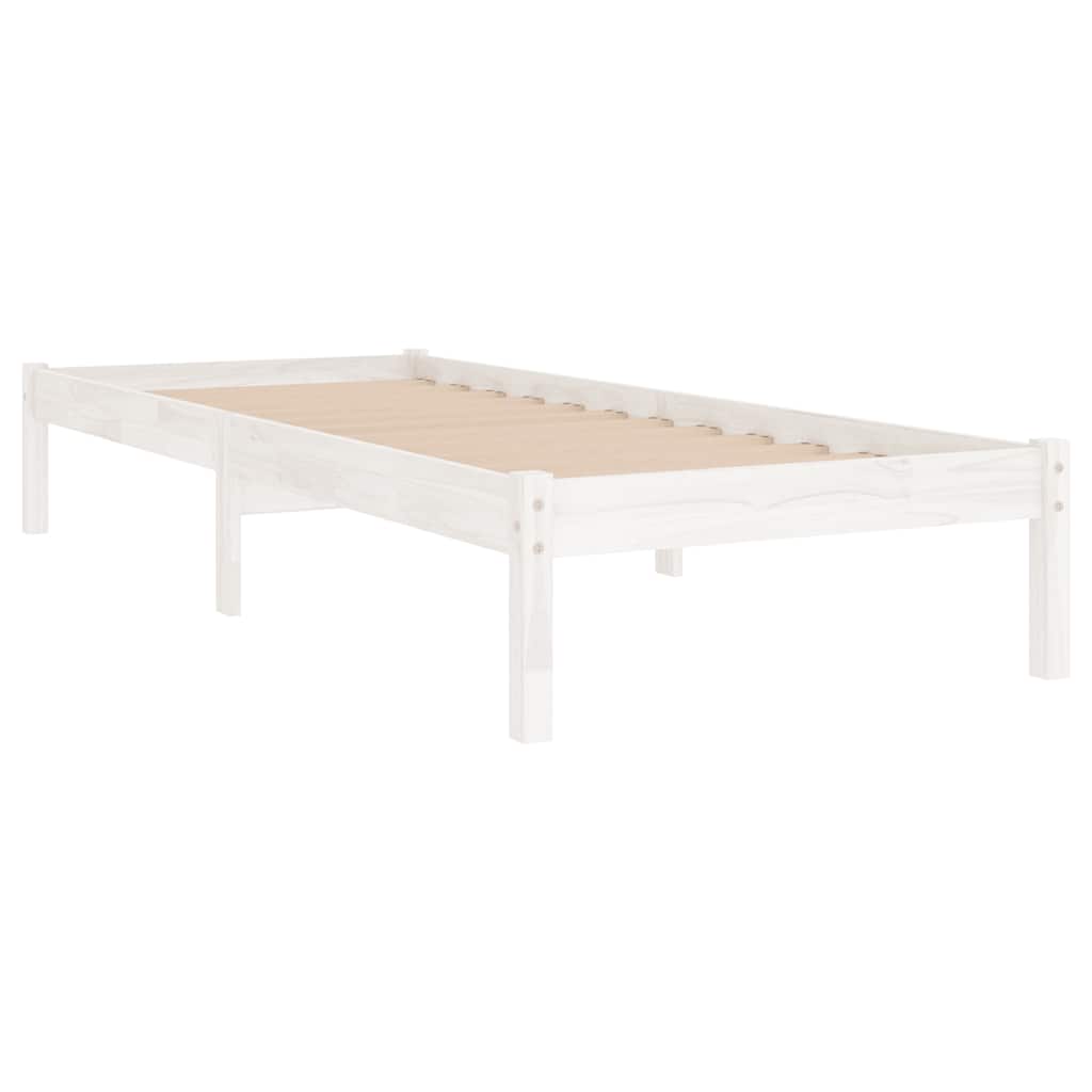 Estrutura cama pequena solteiro 75x190 cm madeira maciça branco