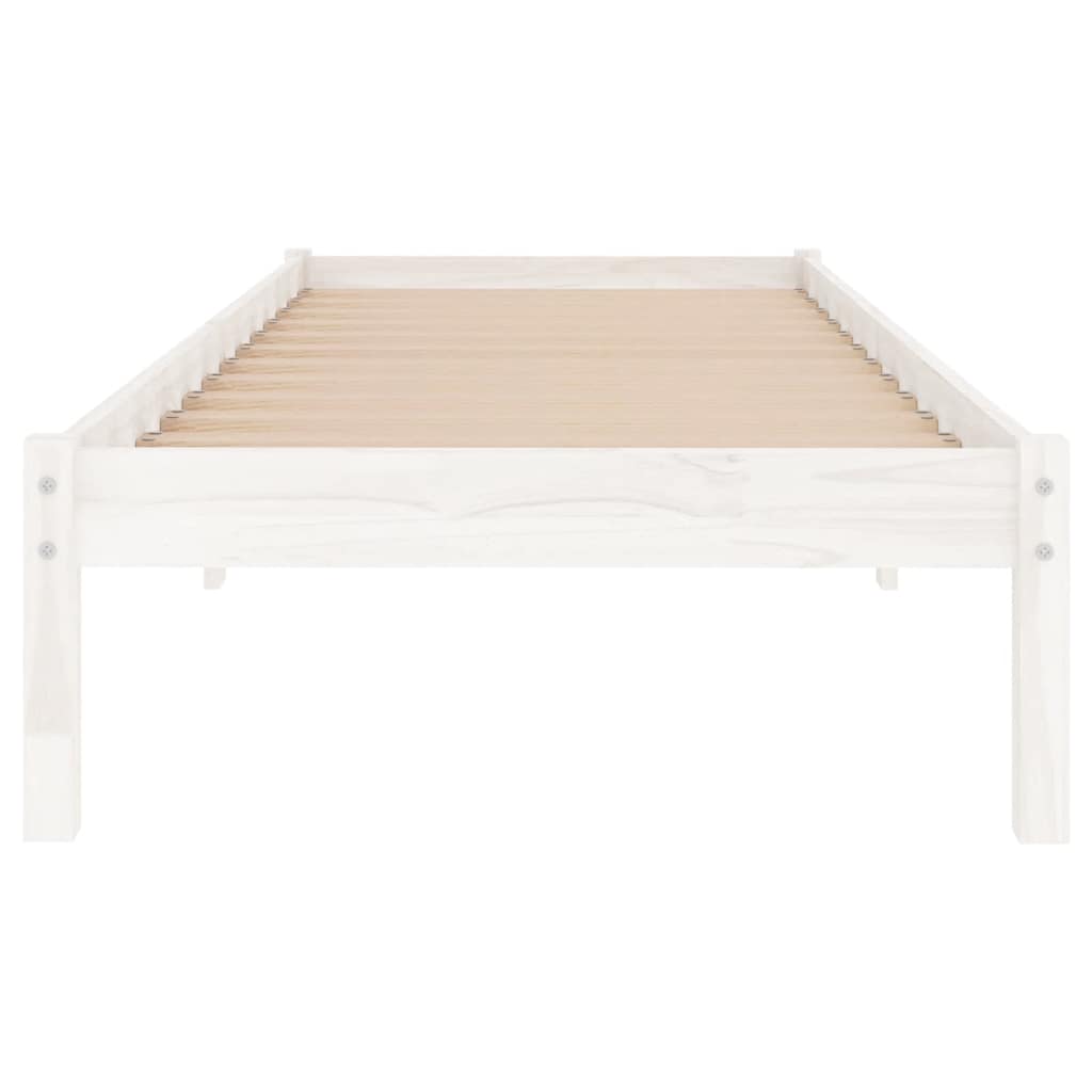 Estrutura cama pequena solteiro 75x190 cm madeira maciça branco