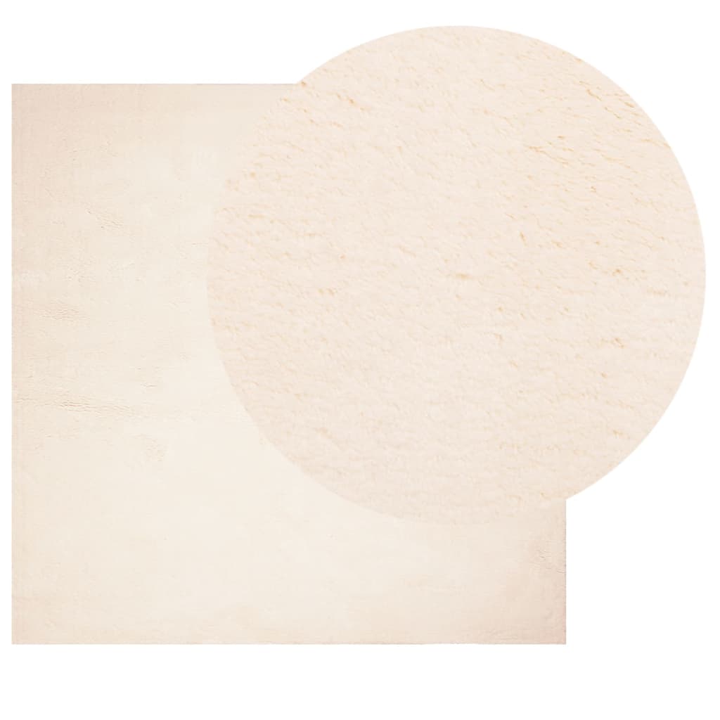 Tapete pelo curto macio e lavável huarte 200x200 cm bege