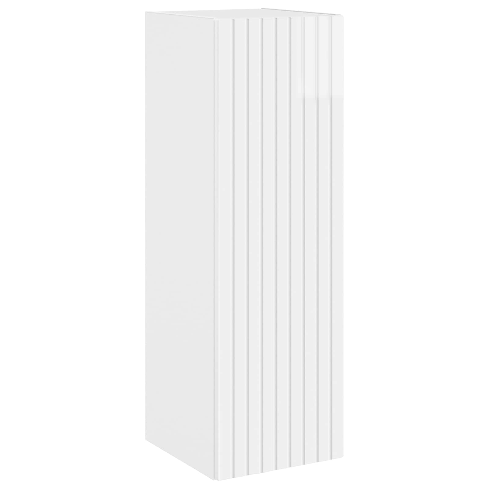 Gabinete de banheiro suspenso branco brilhante