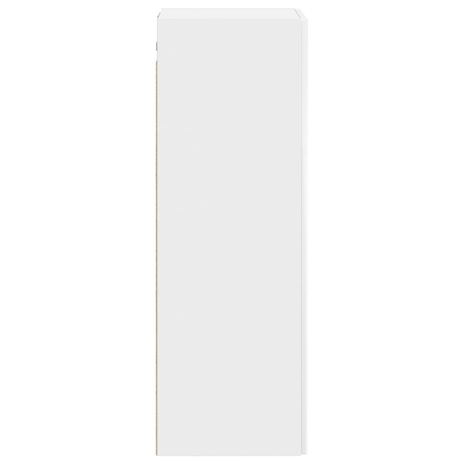 Gabinete de banheiro suspenso branco brilhante