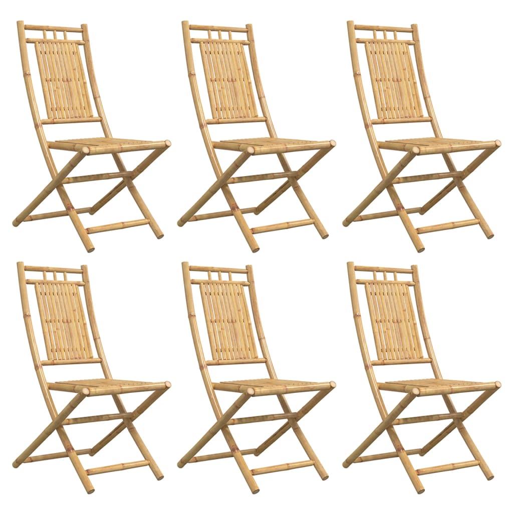 Cadeiras de jardim dobráveis 6 pcs 46x66x99 cm bambu