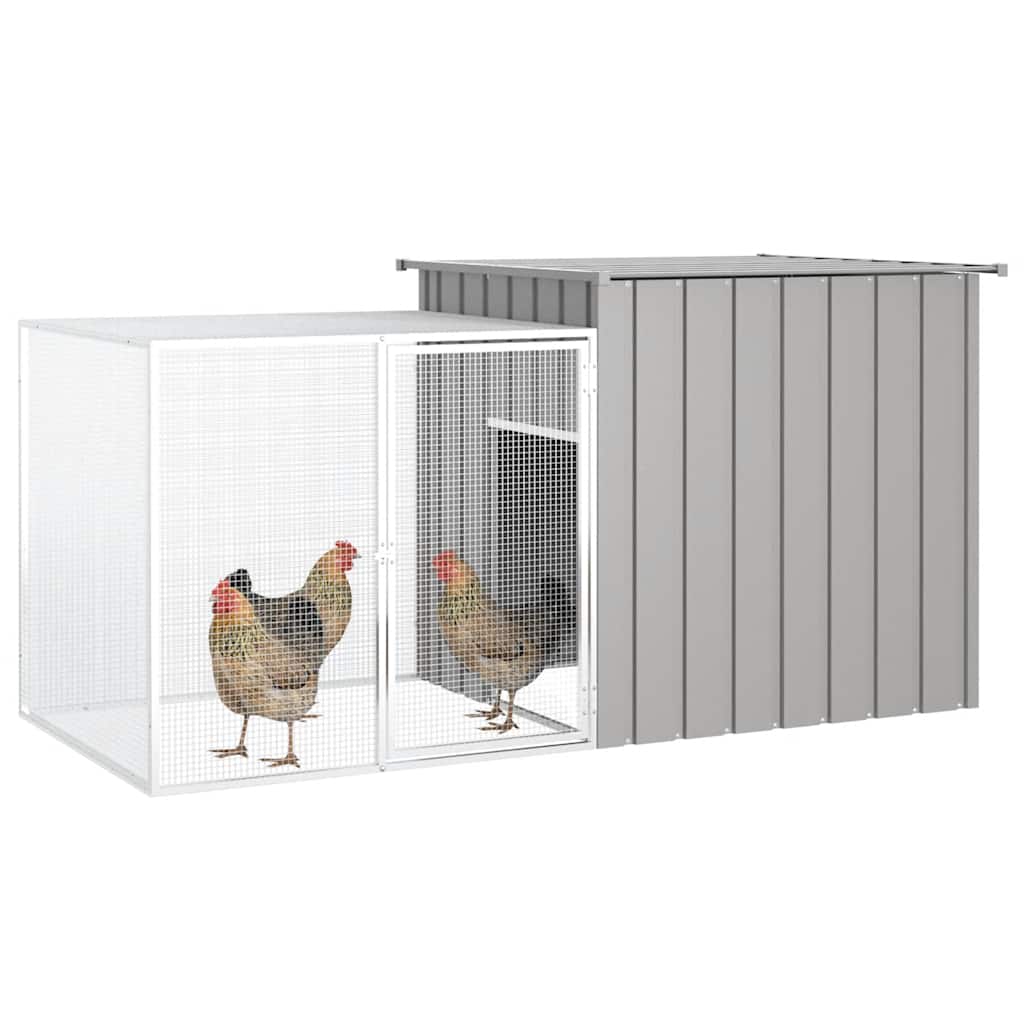 Galinheiro 200x91x100 cm aço galvanizado cinzento