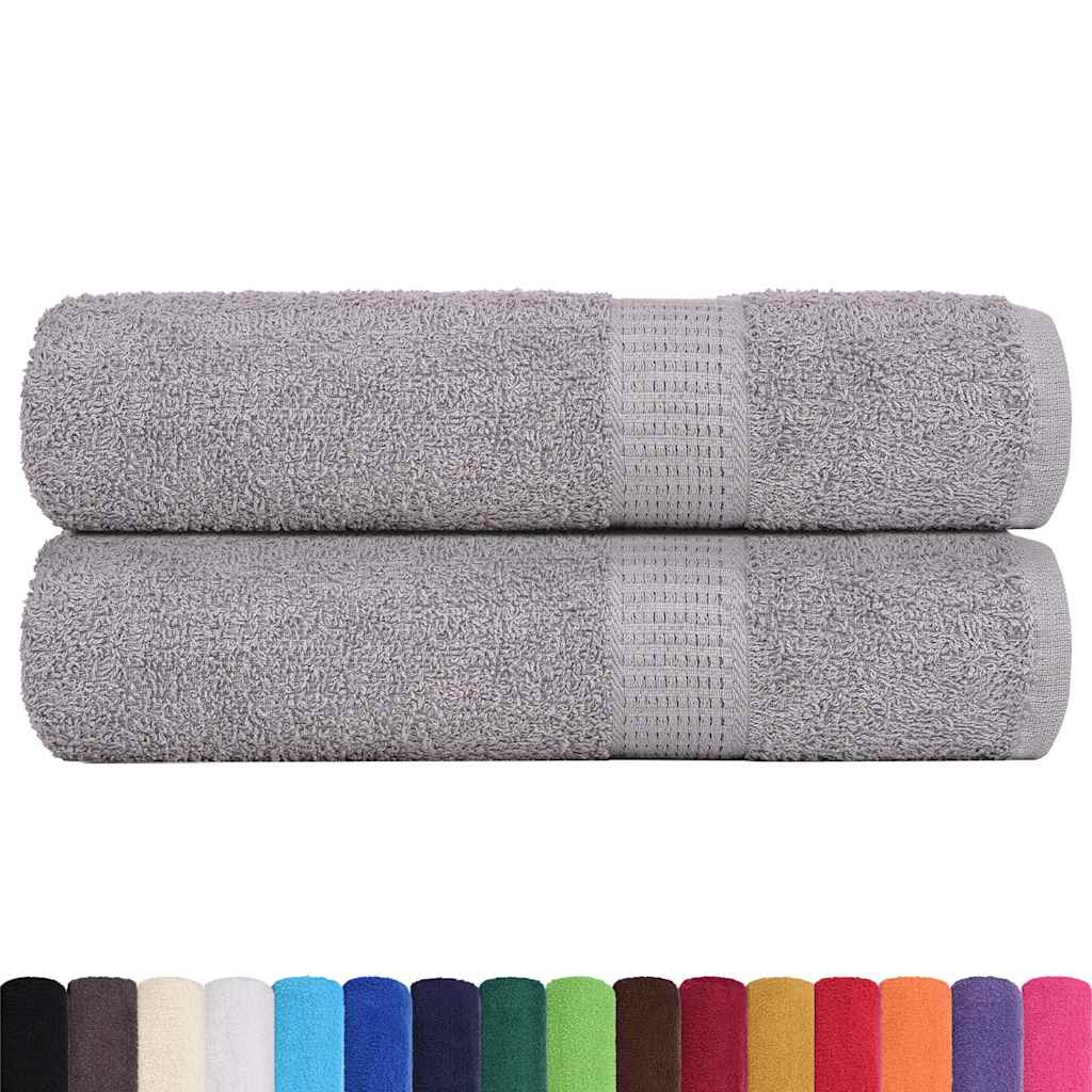 Toalhas de banho frogn 2pcs 70x140 cm 360 g/m² cinzento