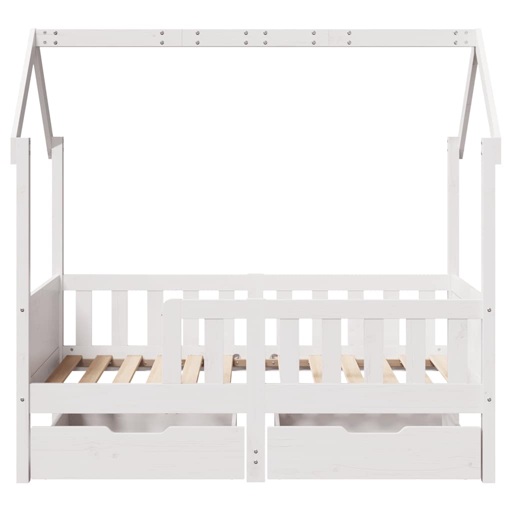 Estrutura de cama infantil c/ gavetas 80x170 cm pinho maciço
