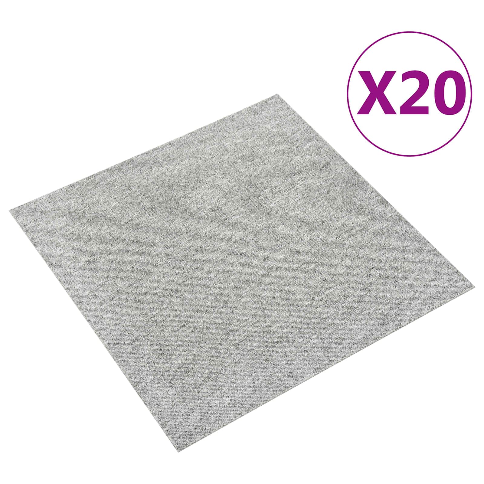 Tapete 20 unid. cinzento-claro 50 x 50 cm 100% polipropileno